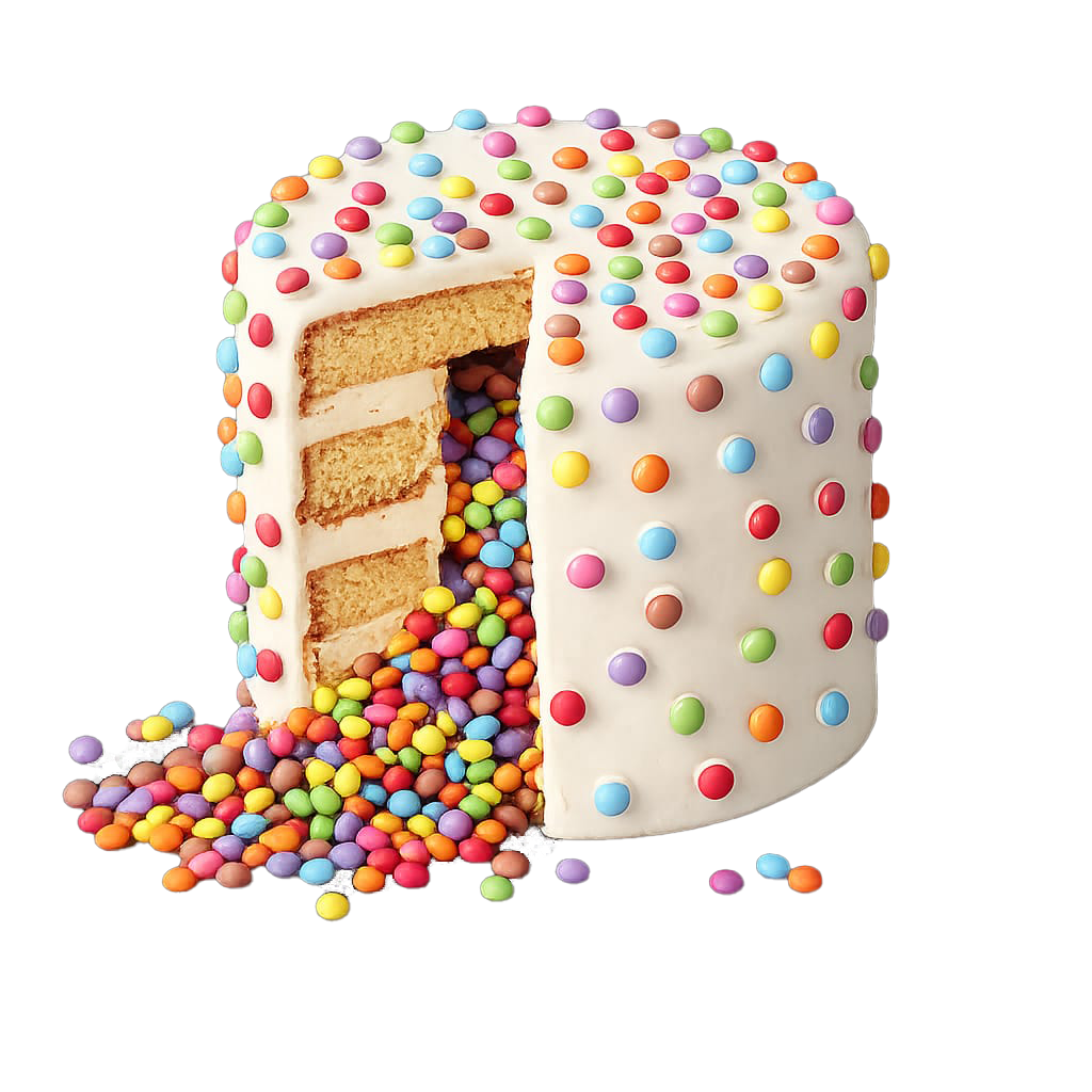 Pinata cake con ripieno colorato