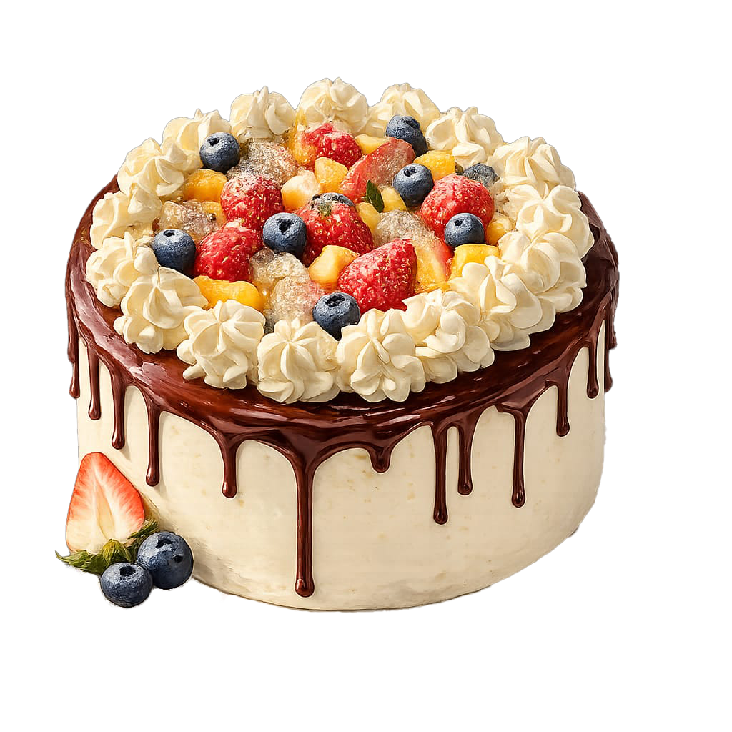 Torta 2 pound con cioccolato e frutta